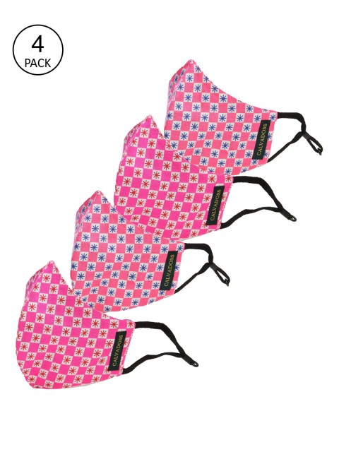 

Calvadoss Unisex Pink 4-Pack 3 Ply Outdoor Masks