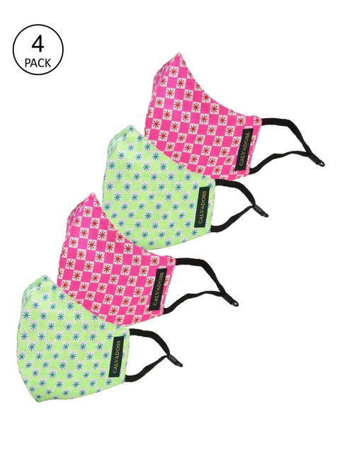 

Calvadoss Pack of 4 Assorted Printed 3-Ply Cotton Masks
