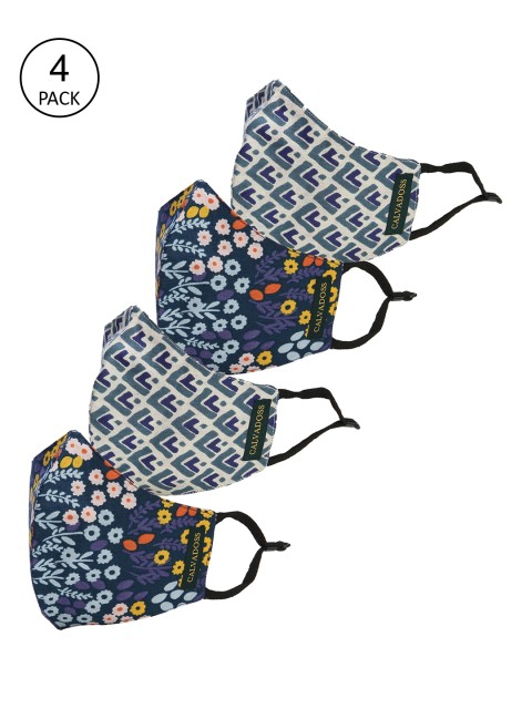 

Calvadoss Blue & Grey Pack Of 4 Printed 3 Ply Outdoor Masks