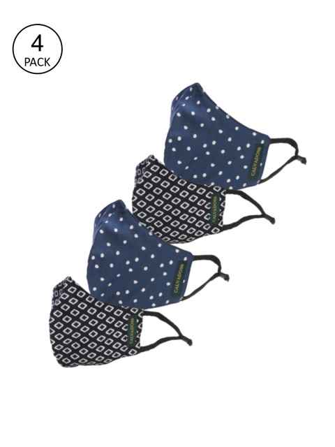 

CALVADOSS Men Set of 4 Assorted 3-Ply Cotton Masks
