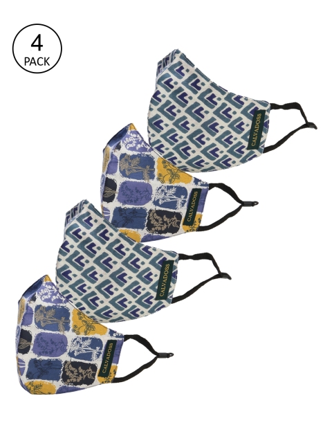 

Calvadoss Women Set Of 4 Assorted Printed 3-Ply Cotton Masks