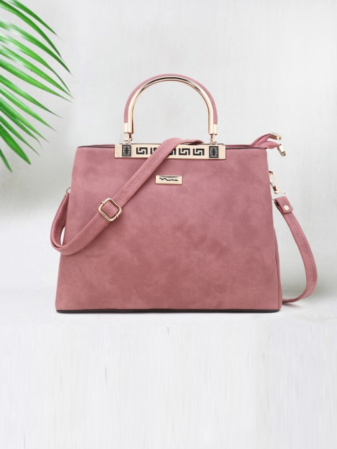 

SHINING STAR Peach-Coloured Textured PU Structured Handheld Bag with Tasselled