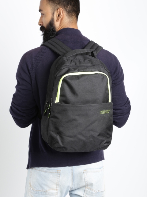

United Colors of Benetton Men Black Laptop Backpack