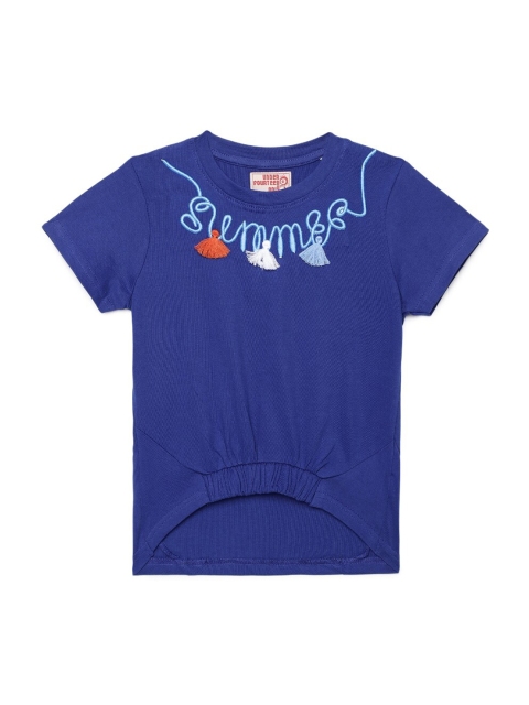 

UNDER FOURTEEN ONLY Navy Blue Asymmetrical Hem Top