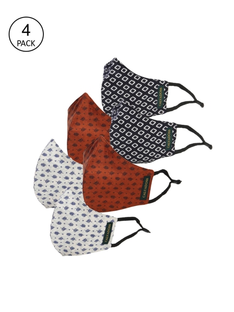 

Calvadoss Women Pack of 4 Assorted 3-Ply Reusable Cotton Cloth Masks