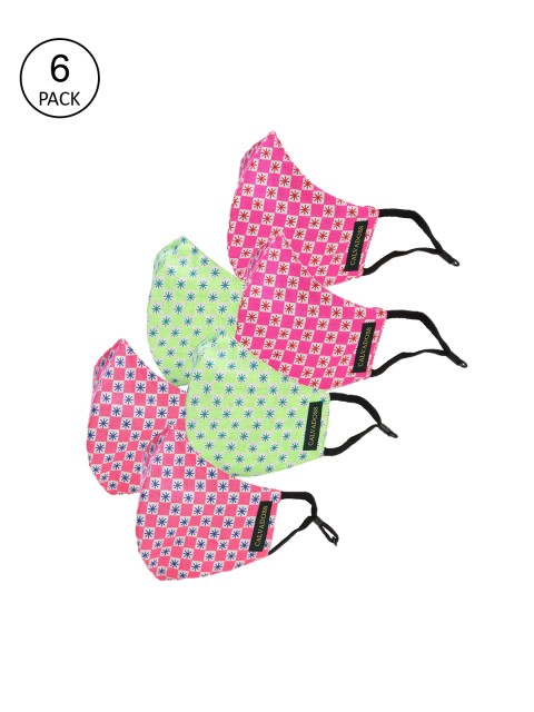 

Calvadoss Women Assorted Pack of 6 3 Ply Outdoor Cotton Masks, Green