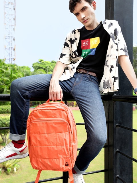 

United Colors of Benetton Men Orange Laptop Backpack