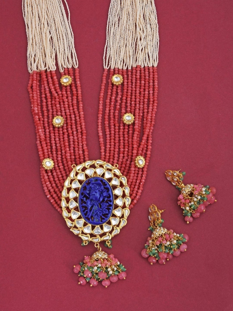 

Tistabene Woman Multicolour Kundan Necklace Set, Multi