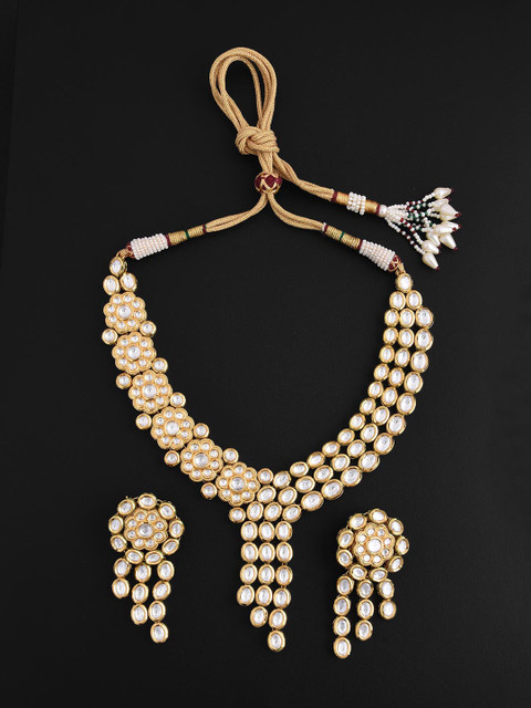 

Tistabene White Traditional Kundan Meena Designer Necklace Set