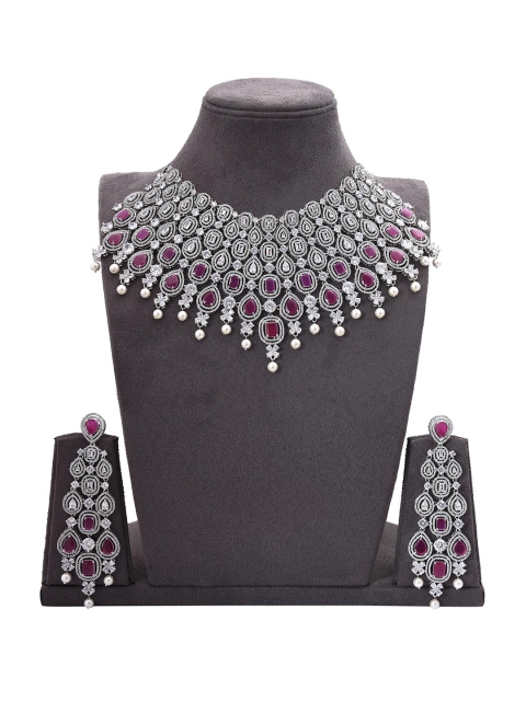 

Tistabene Woman Red Contemporary Modern Choker Necklace Set
