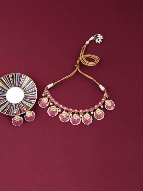 

Tistabene Gold-Toned & Plated Pearls Enamelled Necklace Set
