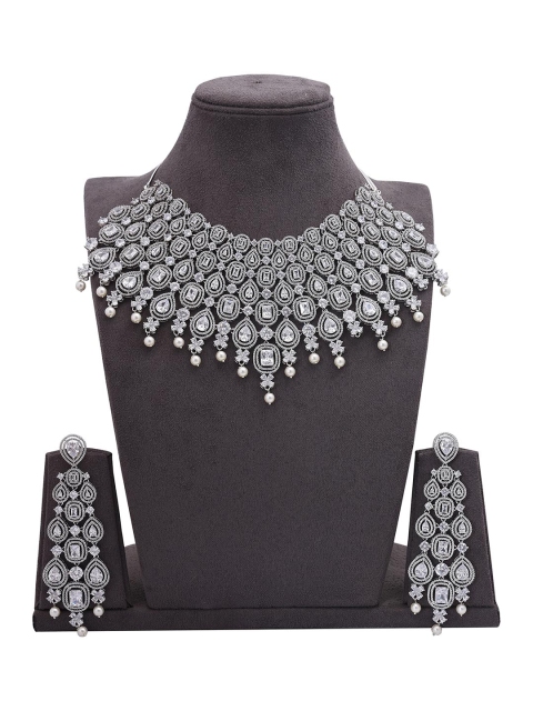

Tistabene Women White Contemporary Necklace Set