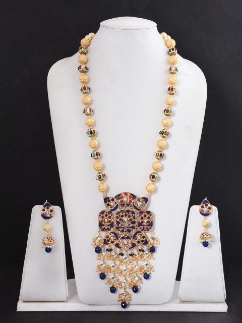 

Tistabene Traditional Kundan Meenakari Designer Necklace Set, Multi