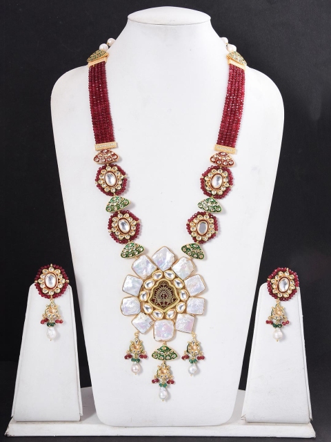 

Tistabene Traditional Kundan & Meenakari Designer Necklace Set, Red