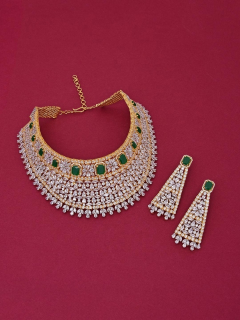 

Tistabene Green & White Necklace Jewellery Set