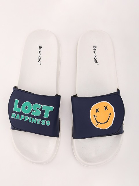 

Bewakoof Women White & Green Printed Rubber Sliders
