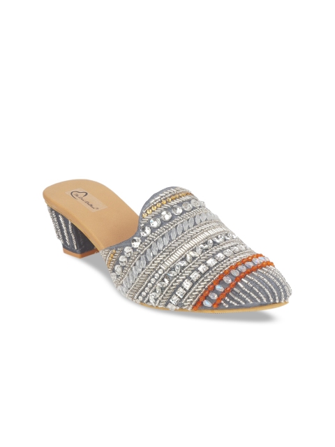 

The Desi Dulhan Women Multicoloured Embellished Block Mules, Multi