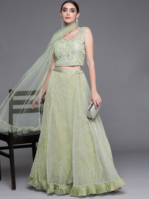 

Mitera Green Embroidered Ready to Wear Lehenga & Blouse With Dupatta