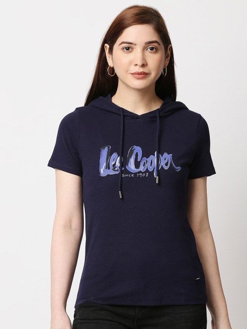 

Lee Cooper Women Blue Printed Applique T-shirt