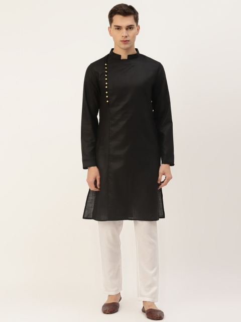 

Molly & Michel Men Black Mandarin Collar Straight Kurta