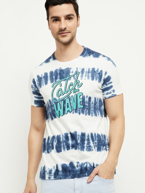 

max Men Blue Dyed Cotton T-shirt