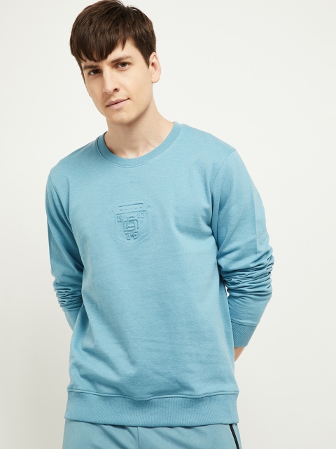 

max Men Blue Solid T-shirt