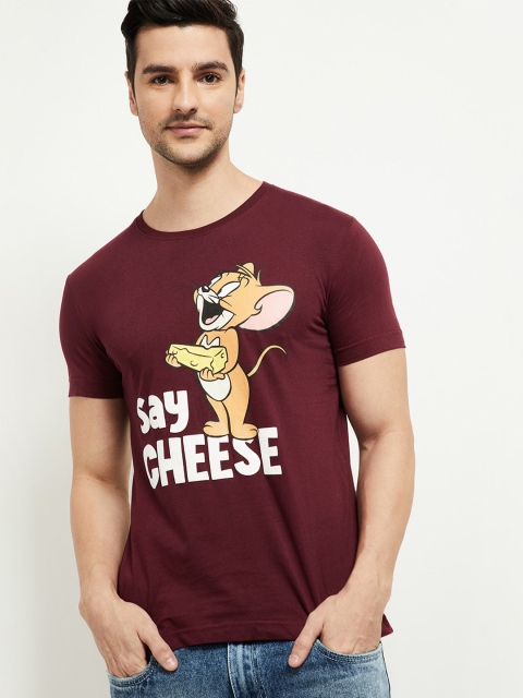 

max Men Brown Tom & Jerry Printed T-shirt