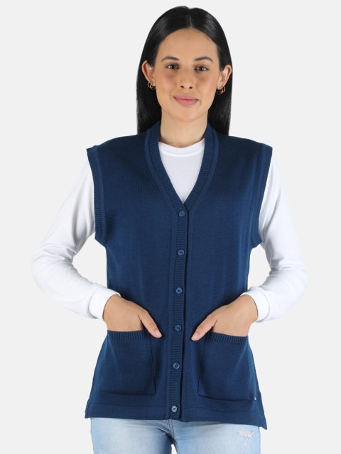 

Monte Carlo Women Navy Blue Wool Cardigan