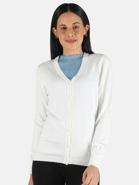 

Monte Carlo Women White Cardigan Sweater