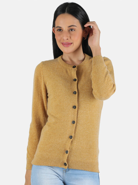 

Monte Carlo Women Yellow Solid Wool Cardigan