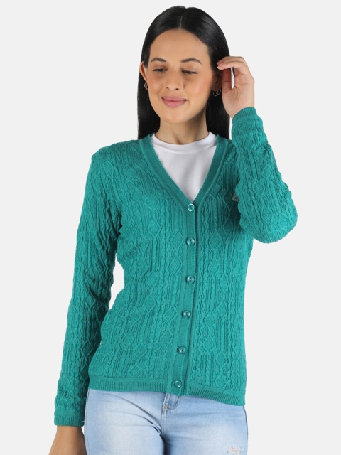 

Monte Carlo Women Blue Cable Knit Cardigan