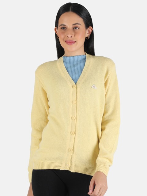 

Monte Carlo Women Yellow Solid Wool Cardigan