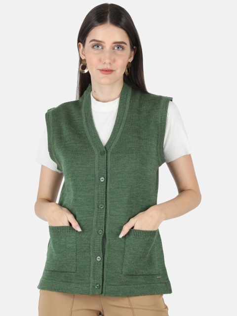 

Monte Carlo Women Olive Green Woolen Cardigan