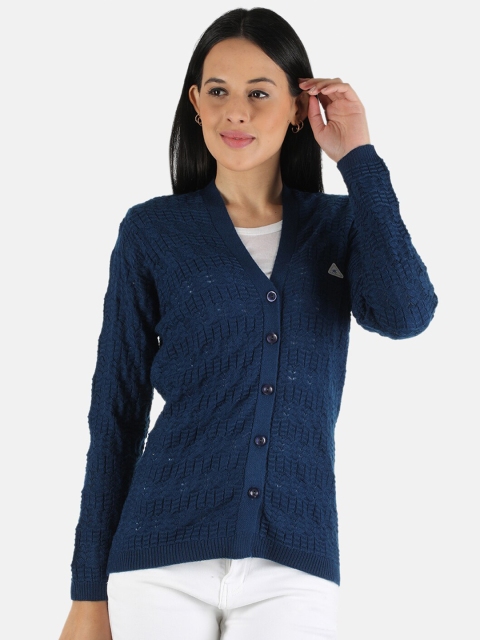 

Monte Carlo Women Blue Cable Knit Cardigan