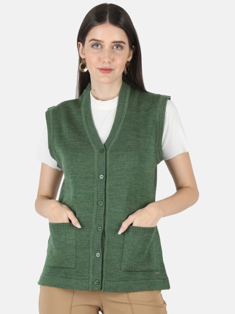

Monte Carlo Women Olive Green Wool Cardigan