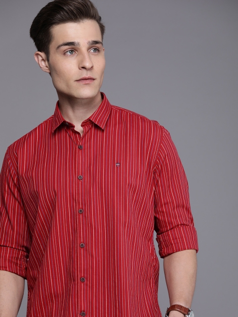

Louis Philippe Sport Men Red Slim Fit Striped Casual Shirt