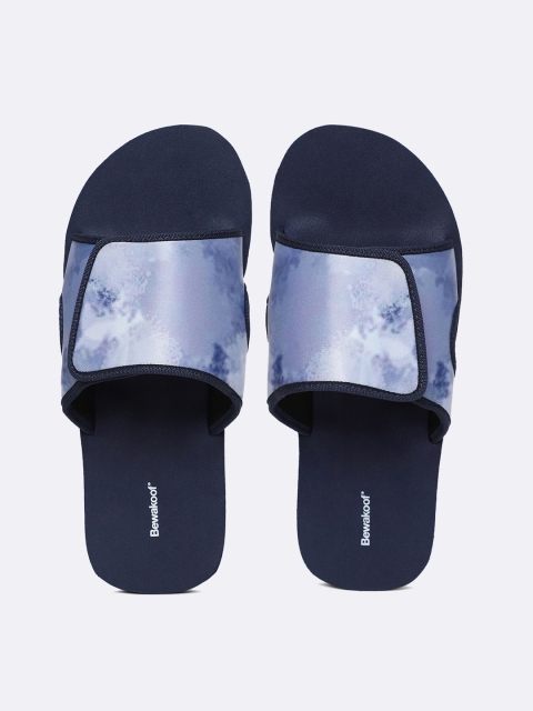

Bewakoof Men Blue Printed Sliders