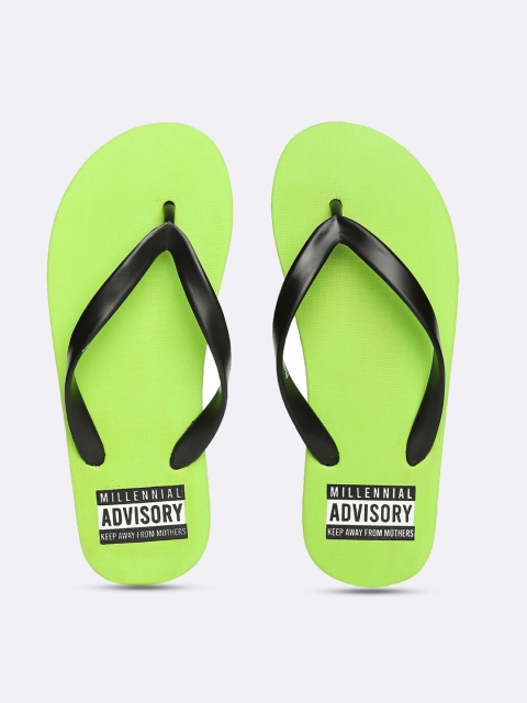 

Bewakoof Men Green & Black Rubber Thong Flip-Flops
