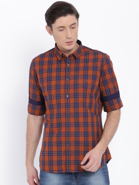 

Van Heusen Sport Red & Blue Checked Slim Fit Casual Shirt