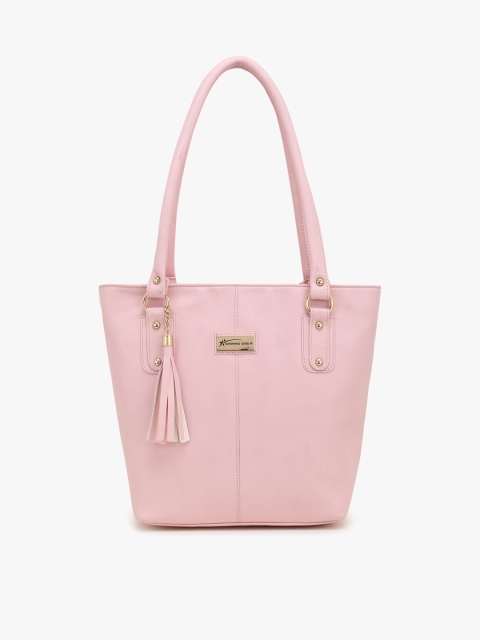 

SHINING STAR Pink PU Structured Shoulder Bag with Tasselled