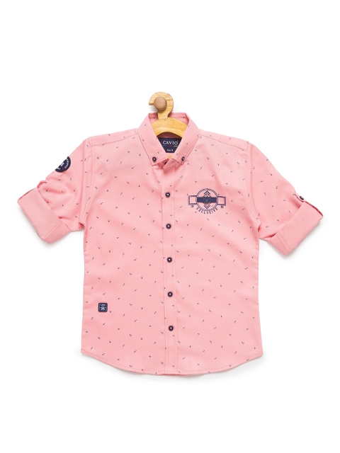 

CAVIO Boys Pink Premium Printed Casual Shirt