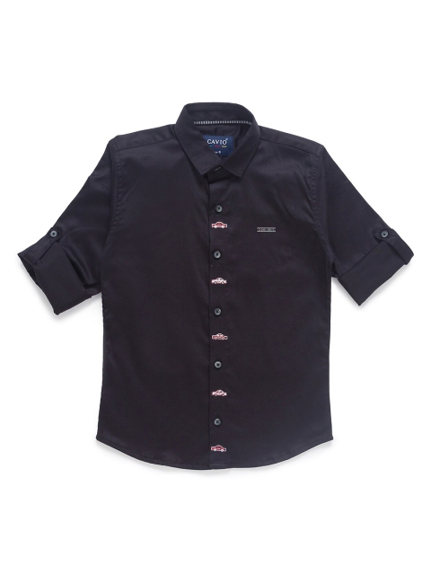 

CAVIO Boys Black Premium Casual Shirt
