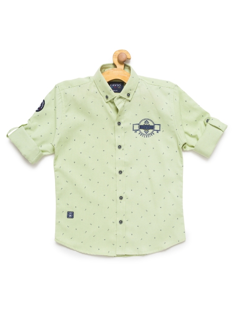 

CAVIO Boys Green Premium Printed Casual Shirt