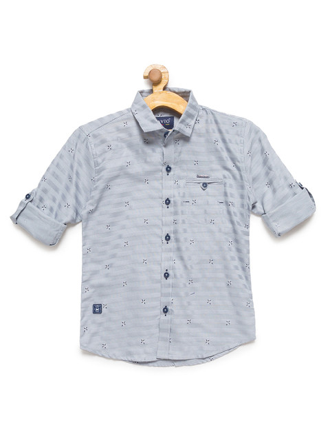 

CAVIO Boys Grey Premium Printed Casual Shirt