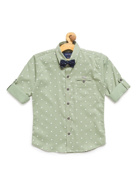 

CAVIO Boys Green Premium Printed Casual Shirt
