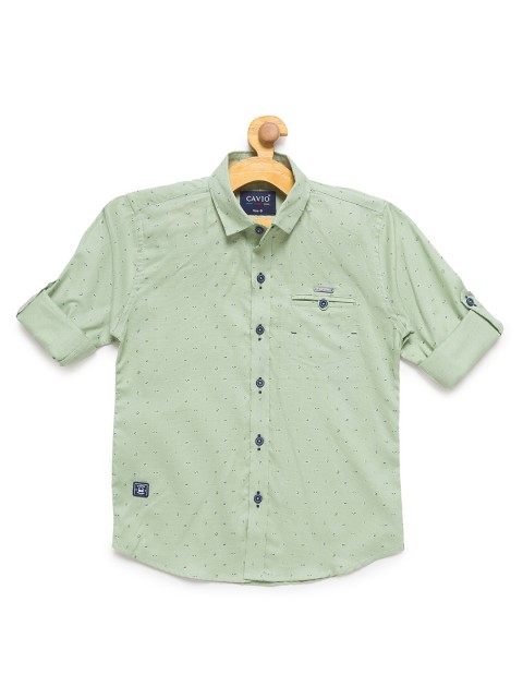

CAVIO Boys Green Premium Printed Casual Shirt