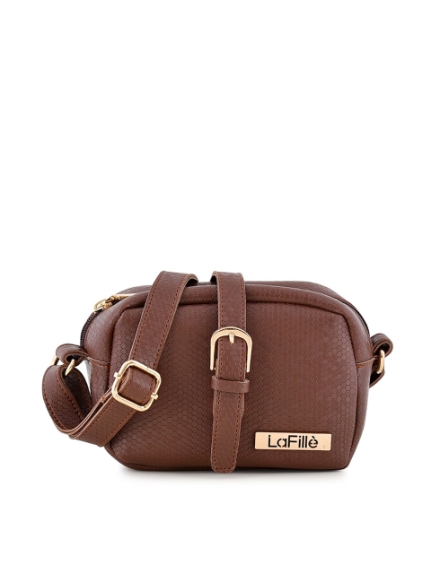 

LaFille Brown Animal Textured Sling Bag