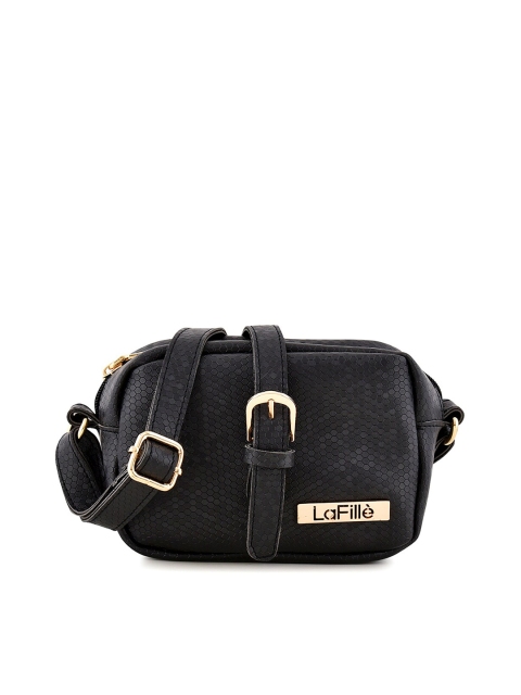 

LaFille Black Animal Textured Sling Bag