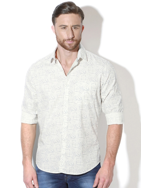 

Van Heusen Sport Men Off-White Slim Fit Printed Casual Shirt
