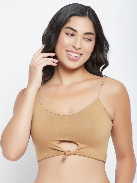 

Clovia Beige Full Cup Teenagers Cotton Bra Lightly Padded with Removable Cups